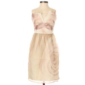 BCBGMAXAZRIA Strapless Silk Chiffon Cocktail Dress